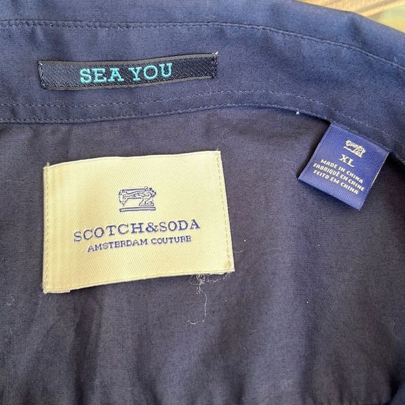 Scotch & Soda Casual Button Down Navy Shirt Size XL - Picture 4 of 8